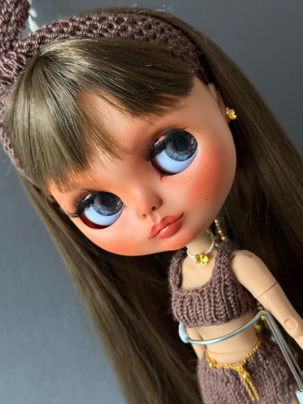 OOAK Blythe Doll Handmade Custom Big Eyes Doll Gift for Collector
